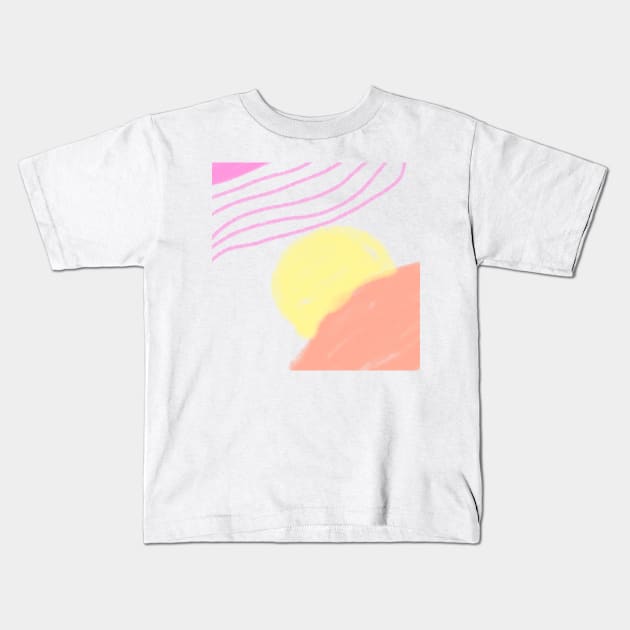 Orange yellow watercolor abstract art Kids T-Shirt by Artistic_st